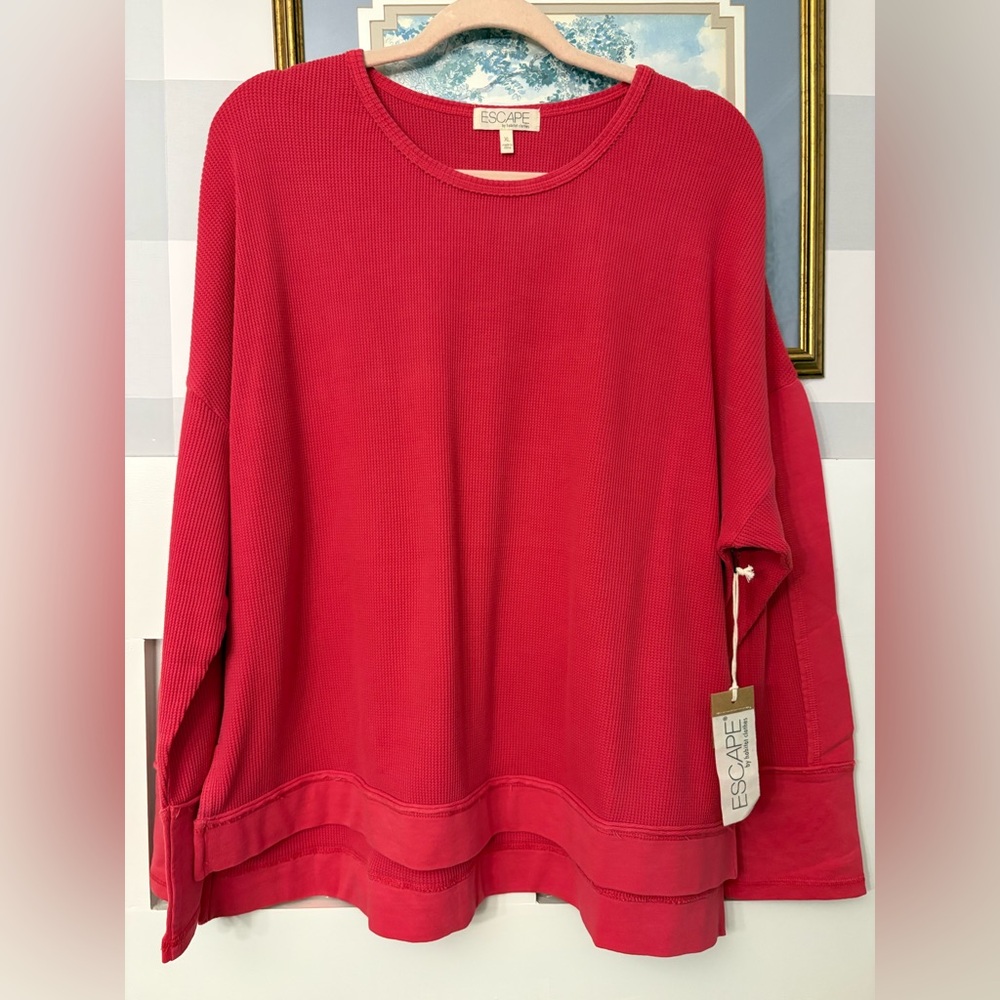 Escape Women's Vibrant Pink Waffle Shirt Size XL